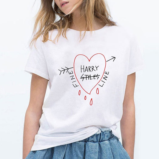 Harry Styles Fine Line Korean T Shirt Women Fashion Tops Shirts Short Sleeve Round Nack T-Shirts Leisure Top Tee Casual Ladies