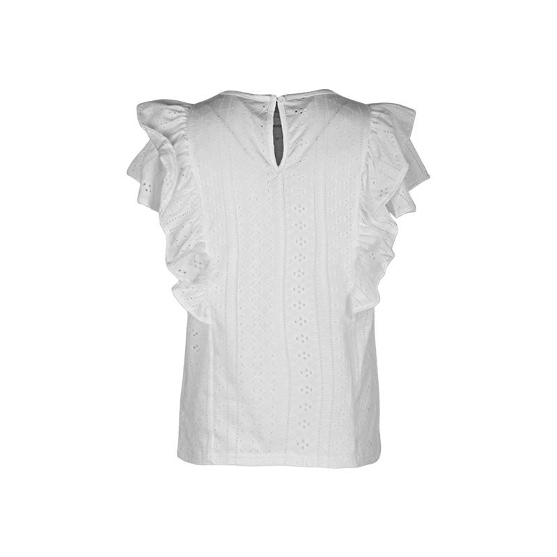 Women's Clothing Ruffled White Casual Patchwork Shirt For Women