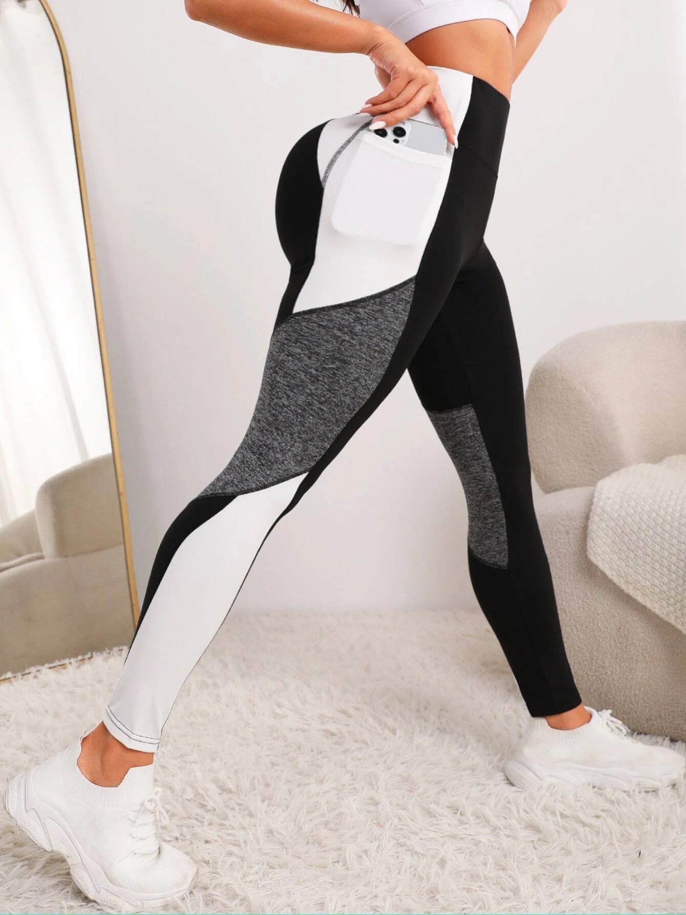 Yoga Pants European And American Stitching Running Pants Women