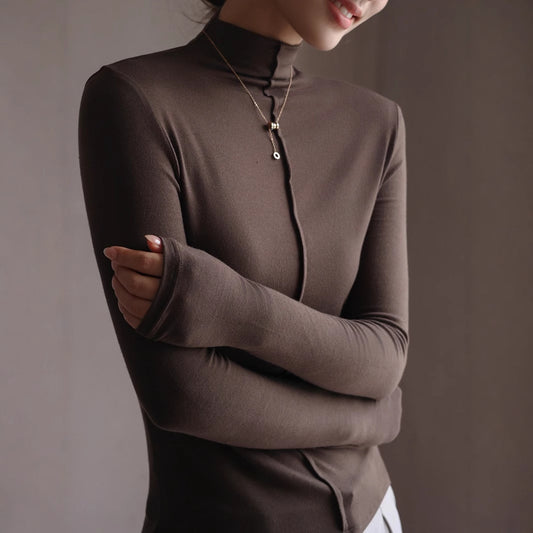 Base Clothing Autumn And Winter Modal Half Turtleneck Women