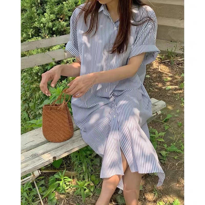 Korean Casual Ocean Stripes Dress Women