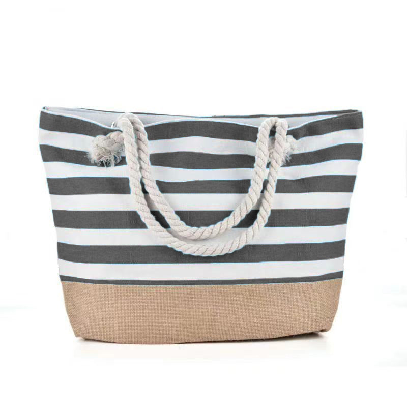 Striped Beach Bag Casual Large Capacity Women Shoulder Bags