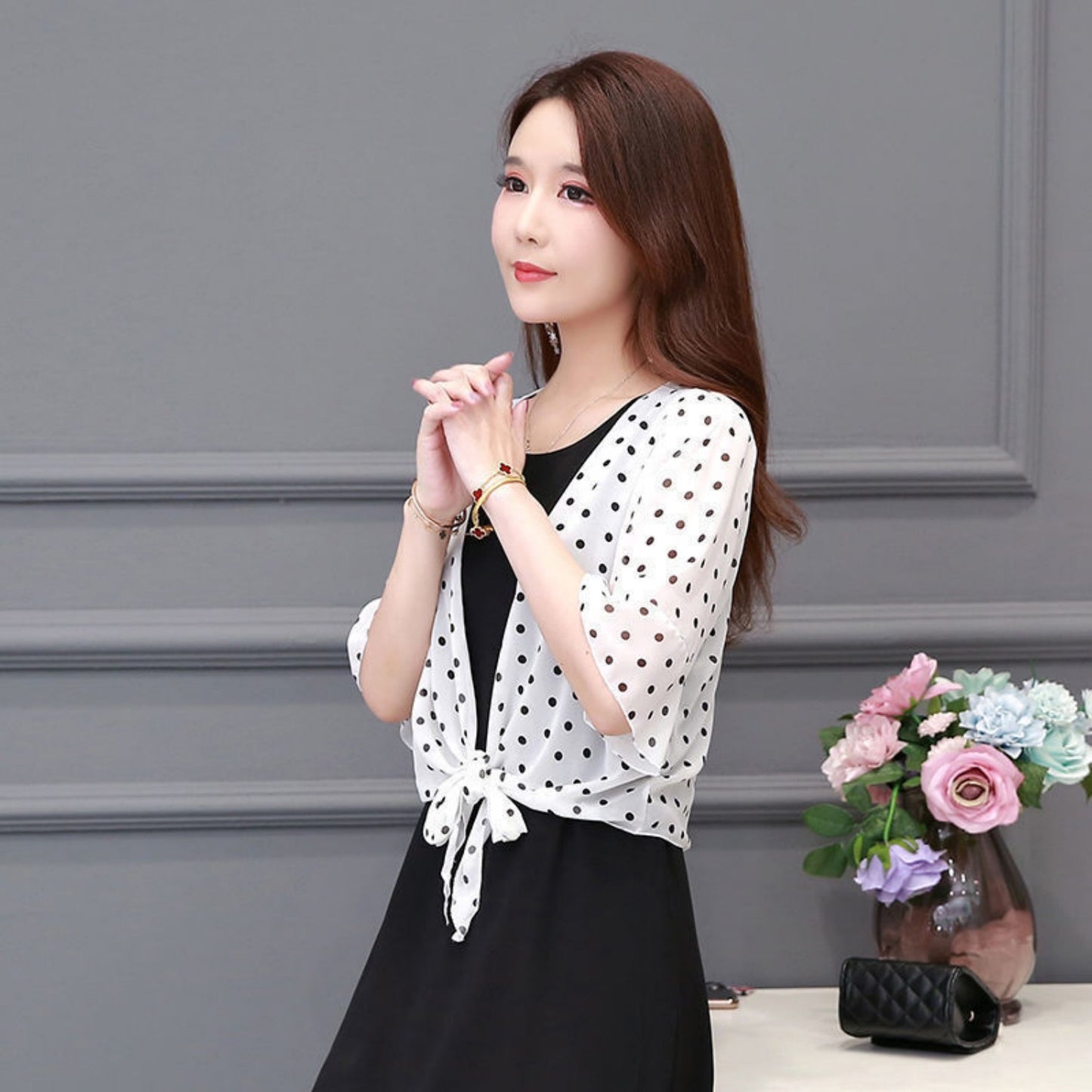 Chiffon Shawl Jacket Skirt For Women