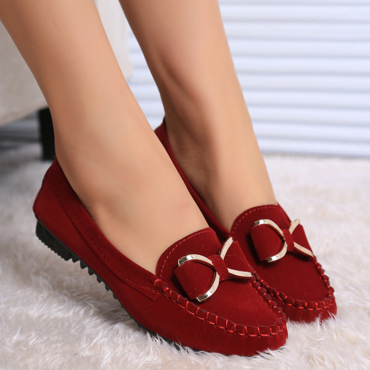 Fashion Bowknot Flats Shoes Women Casual Solid Loafers Cozy Shoes