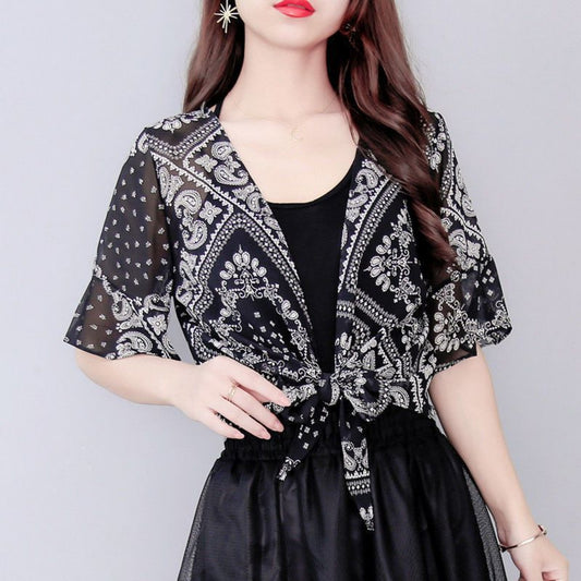 Chiffon Shawl Jacket Skirt For Women