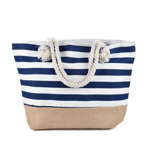 Striped Beach Bag Casual Large Capacity Women Shoulder Bags