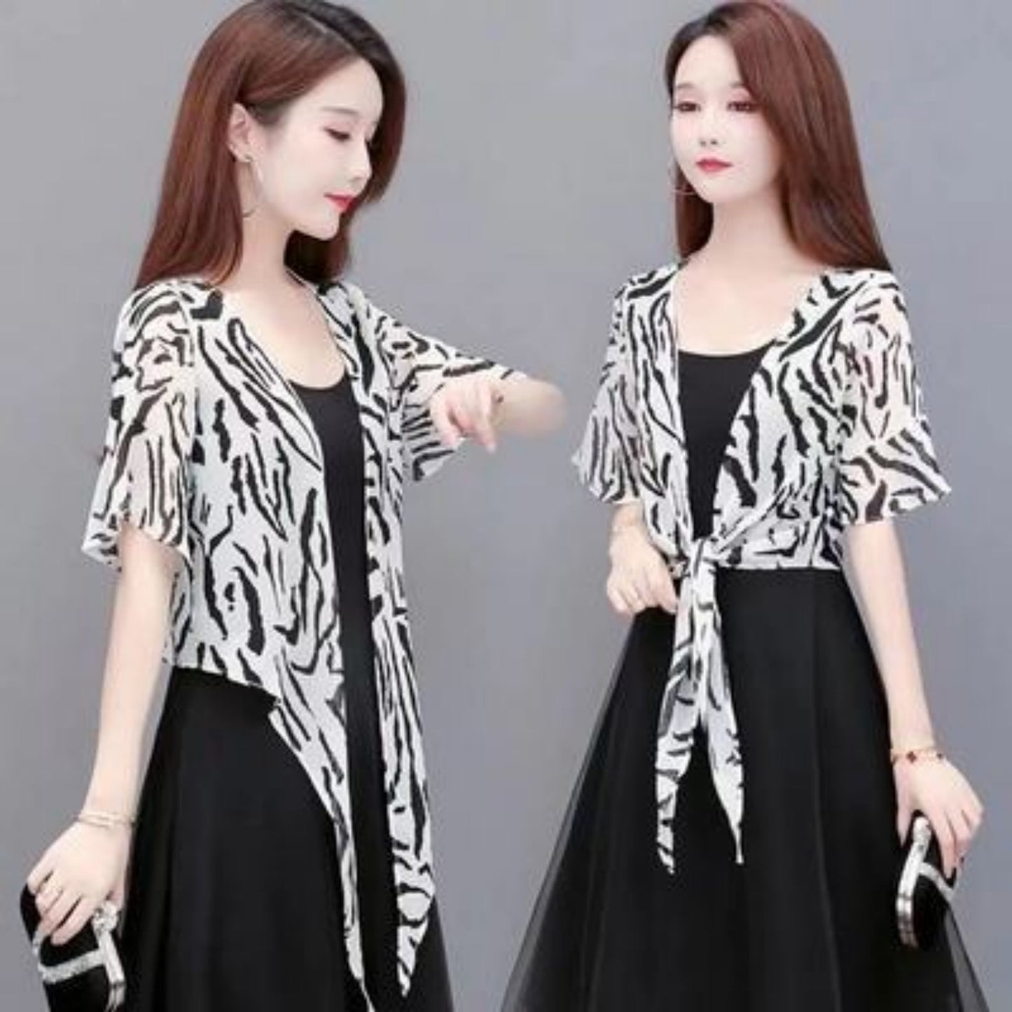 Chiffon Shawl Jacket Skirt For Women