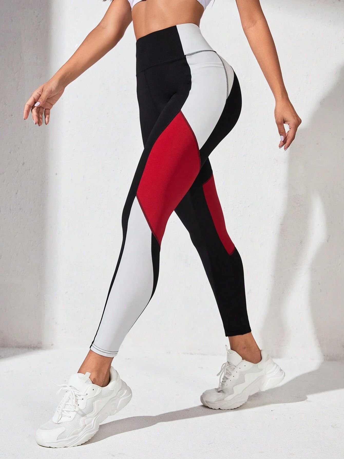 Yoga Pants European And American Stitching Running Pants Women